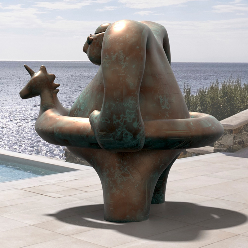 Anchor man piscine bronze sculpture J Walker copyright 2022