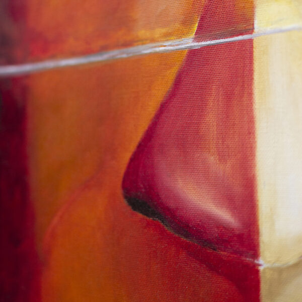 The gem cutter. Oil on canvas. Detail. J Walker copyright 2022