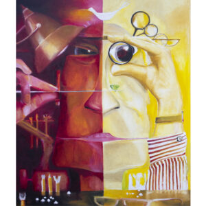 The gem cutter. Oil on canvas. J Walker copyright 2022
