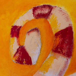 Hills of happiness. Oil on canvas. Detail. J Walker copyright 2022