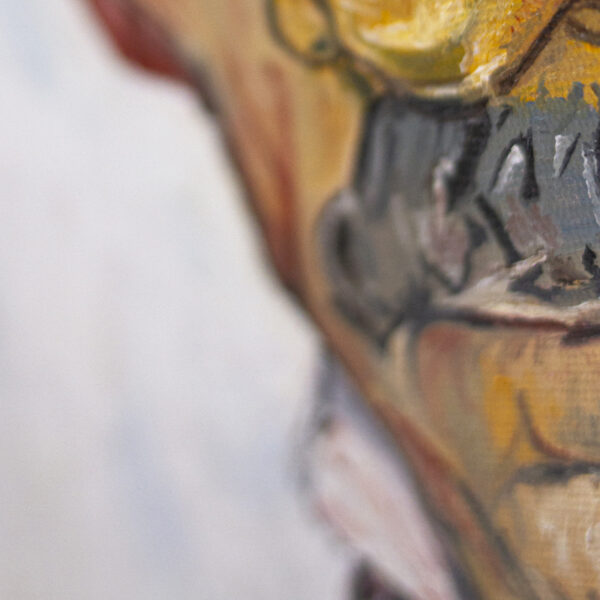 Portrait of Trabuc. Van Gogh oil on board. detail copy J Walker