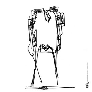 Preparatory drawing for Soul searching by JJ Walker. Copyright 2023