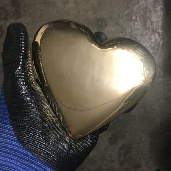 Hand cast bronze heart. JJ Walker. Copyright 2023