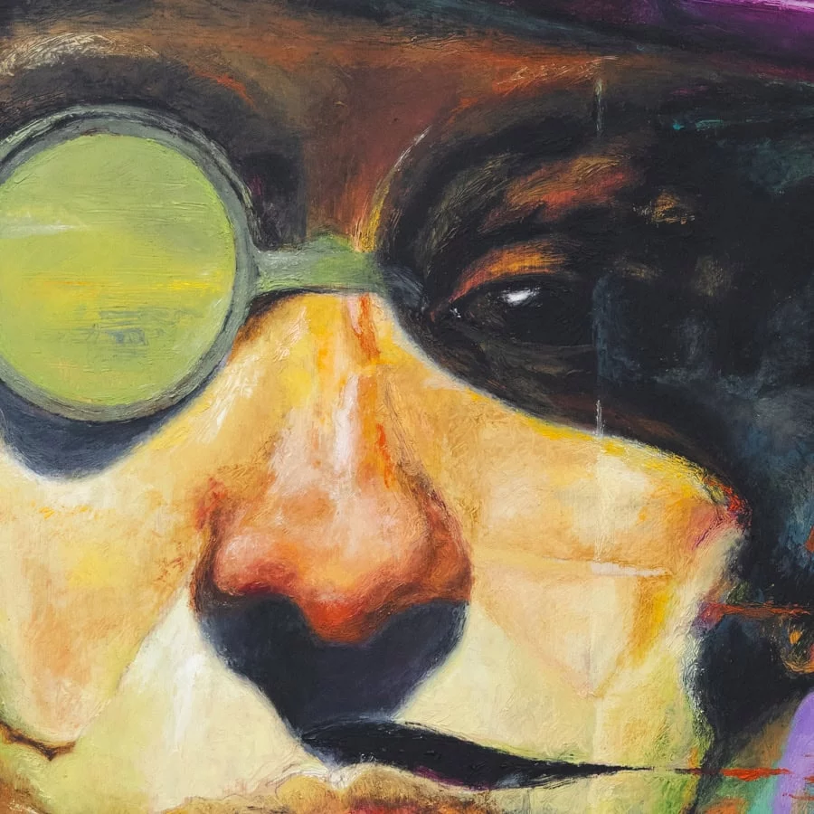 Last call for reason painting by JJ Walker Detail