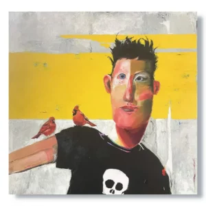 The cardinals oil on wood copyright JJ Walker 2024