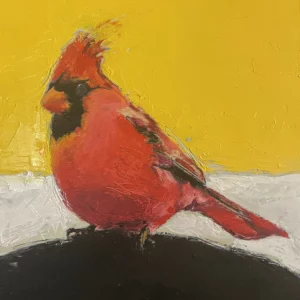 The cardinals oil on wood copyright JJ Walker 2024