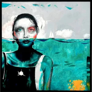 The sail and the siren oil on wood by JJ Walker