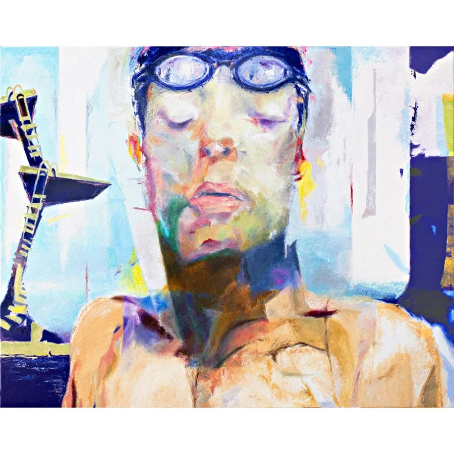 DIVER PAINTING OIL ON CANVAS